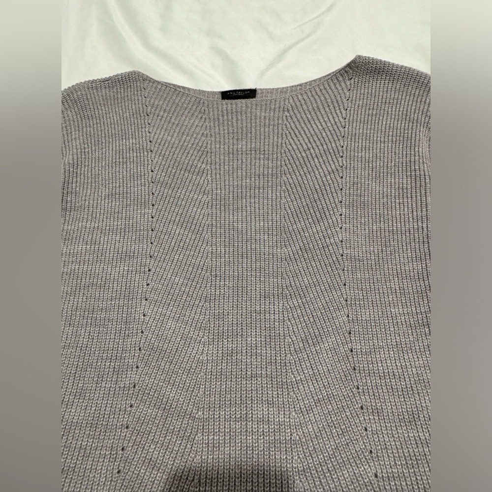 Ann Taylor Factory boatneck tunic length gray sweater Size S - Picture 7 of 7